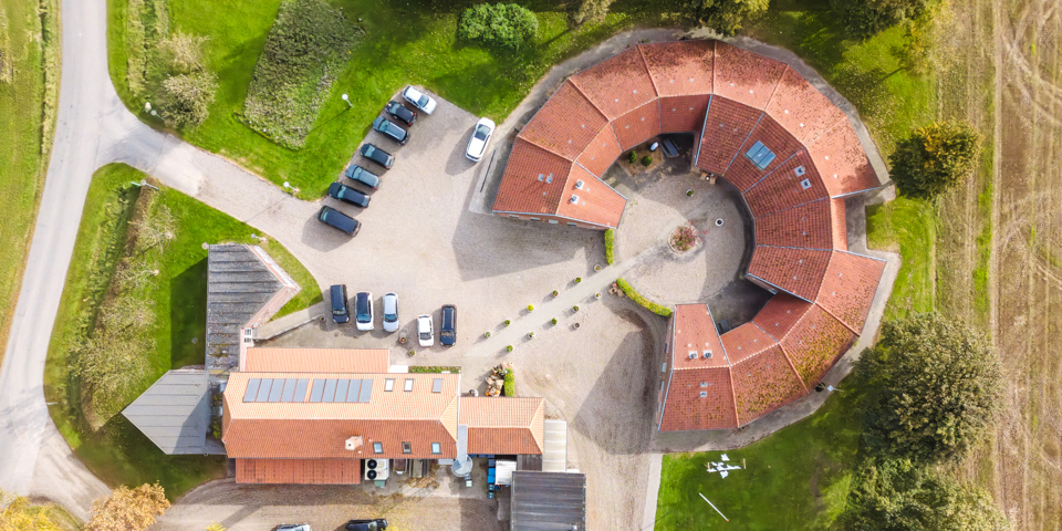 Kompasrosen set fra luften